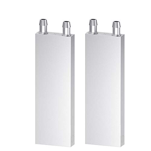 CLDIY Aluminium Wasserkühlblock, Flüssigkeitswasserkühler Kühlkörpersystem für PC Computer CPU Graphics Kühler Kühlkörper Endothermic Head Silber (40mm x 160mm x 12mm) 2 STÜCK von Clyxgs