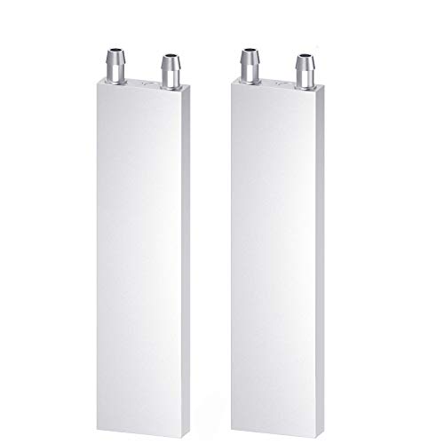 CLDIY Aluminium Wasserkühlblock, Flüssigkeitswasserkühler Kühlkörpersystem für PC Computer CPU Graphics Kühler Kühlkörper Endothermic Head Silber (40mm x 200mm x 12mm) 2 STÜCK von Clyxgs