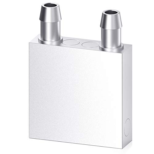 CLDIY Wasserkühlblock Aluminium für Flüssigwasserkühler Kühlkörper Systemgrafiken Kühler Kühlkörper Endothermer Kopf PC Computer CPU (40mm x 40mm x 12mm) 1St von Clyxgs