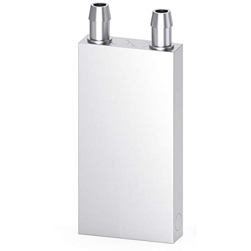 CLDIY Wasserkühlblock Aluminium für Flüssigwasserkühler Kühlkörper Systemgrafiken Kühler Kühlkörper Endothermer Kopf PC Computer CPU (40mm x 80mm x 12mm) 1St von Clyxgs