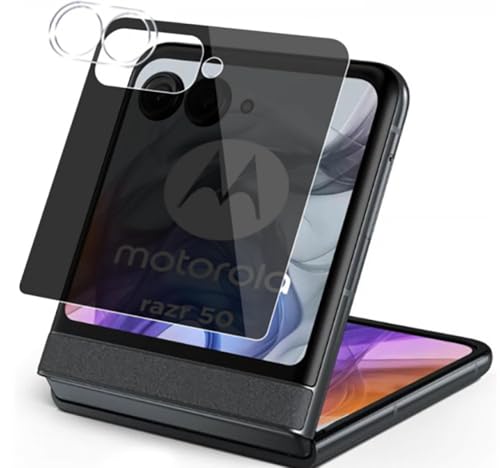 Cmeilau Sichtschutz-Displayschutz + Kameraobjektivschutz für Motorola Razr 50 Ultra (2024), flexible Anti-Spionage-Folie, 9H-Härte, Front-Displayschutz (A Set, For Motorola Razr 50 Ultra (2024)) von Cmeilau