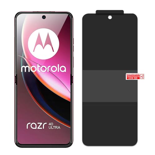 Cmeilau Sichtschutz-Displayschutz + Kameraobjektivschutz für Motorola Razr 50 Ultra (2024), flexible Anti-Spionage-Folie, 9H-Härte, Front-Displayschutz (B Set, For Motorola Razr 50 Ultra (2024)) von Cmeilau