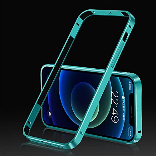 Für iPhone 12 Aluminium Metall Bumper Case Cover Frame Backless,Shockproof Anti-Scratch Protective Phone Bumper Frame Hard Shell [Keine Signalstörung][Unterstützung für kabelloses Laden] von Cmeilau