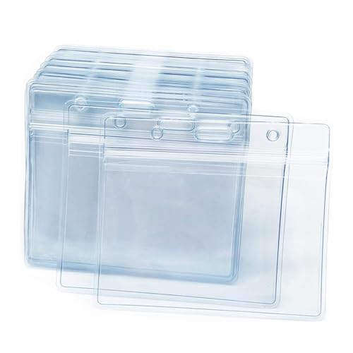 10 x transparente horizontale Ausweishalter, hochwertige Ausweishalter, versiegelt, wasserdicht von Cmis Kbei