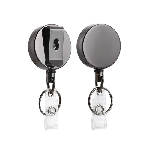3 x Metall-Schlüsselring-Clip, einziehbarer Zug-Schlüsselanhänger, Kettenrolle, ausziehbare Gürtelrolle, Ausweishalter, Namensschild, Kartenhalter, (B) von Cmis Kbei