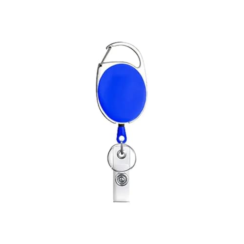 Ausweishalter, einziehbarer Ausweishalter mit Karabiner, Gürtelclip, Schlüsselanhänger für Ausweis, Namensschilder, Büro, Namensschild (2 Stück, blau), 4 Stück von Cmis Kbei
