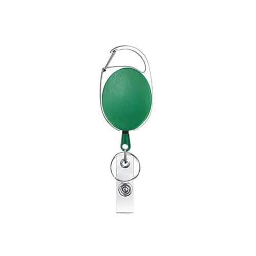 Ausweishalter, einziehbarer Ausweishalter mit Karabiner, Gürtelclip, Schlüsselanhänger für Ausweis, Namensschilder, Büro, Namensschild (2 Stück, grün) von Cmis Kbei