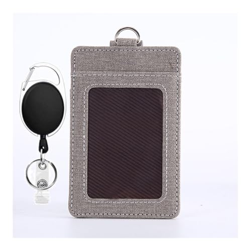 Ausweishülle aus PU-Leder, für Porte, Buspass, transparent, für Damen und Herren, Bank- und Kreditkartenhalter, Grau, 1 Stück Ausweishülle aus PU-Leder, für Porte, Buspass, transparent, für Damen und Herren, Bank- und Kreditkartenhalter, Grau, 1 Stück von Cmis Kbei