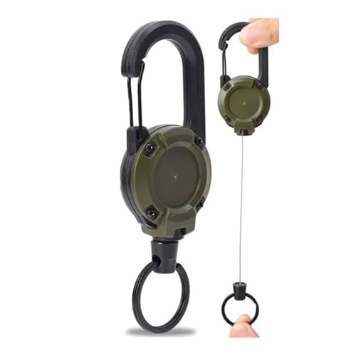 Robuste, einziehbare Schlüsselanhänger-Clips mit Stahldraht, Diebstahlschutz, einfach zu ziehende Schnalle, elastisch, für Camping, Grün, 2 Stück Robuste, einziehbare Schlüsselanhänger-Clips mit Stahldraht, Diebstahlschutz, einfach zu ziehende Schnalle, elastisch, für Camping, Grün, 2 Stück von Cmis Kbei