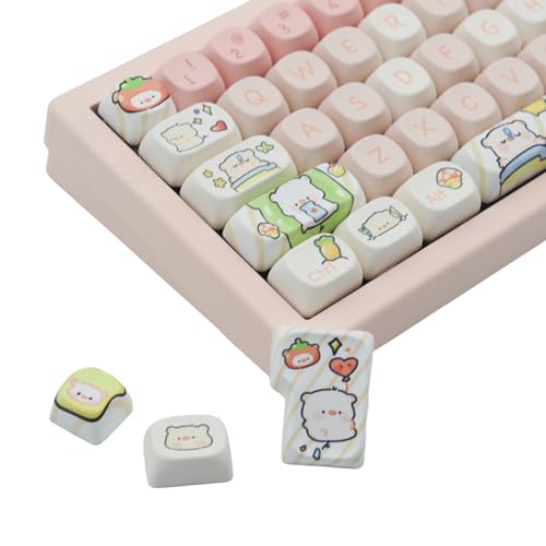 Cmokifuly MOA Profil TastenCmokifuly Ferkel Custom Keycaps 144 Tasten PBT Dye sub Tastenkappen, MOA Profil Keycaps ISO Tastenkappen für mechanische Tastatur Full Size Keycaps Set (Piggy) von Cmokifuly