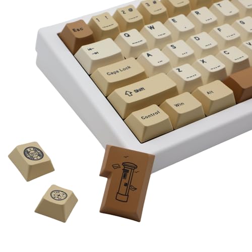 Comokifuly Briefmarke Tastenkappen Cherry Profil Custom Langlebig für mechanische Tastatur, PBT Dye Sublimation Tastenkappen 143 Tastenkappen Set ISO Layout (Stempel) von Cmokifuly