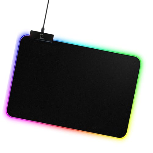 LED Gaming Maus Pad Leuchtet 7 Farb LED Mousepad Antislip Gummi Basis Computermatte Für Gaming Zubehör von Cnrfeoap