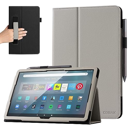 CoBak Hülle für alle neuen Amazon 2023 Fire HD 10 Tablets der 13. Generation und Fire HD 10 Plus 10,1 Zoll – Slim Stand Folio Cover für Fire 10 mit Auto Wach-/Schlaf Funktion (Grau) von CoBak