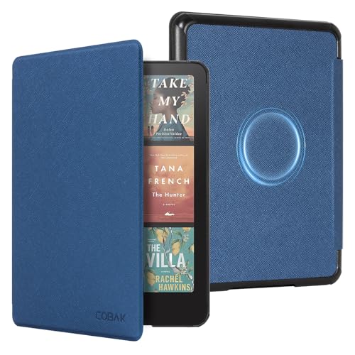 CoBak Magnetic Hülle für 7“ Kindle Paperwhite 12th Gen 2024 und Kindle Colorsoft - Kompatibel mit iPhone MagSafe, für Samsung/Belkin/Anker Wireless Charging Pads, Auto Sleep Wake, Dunkelblau von CoBak