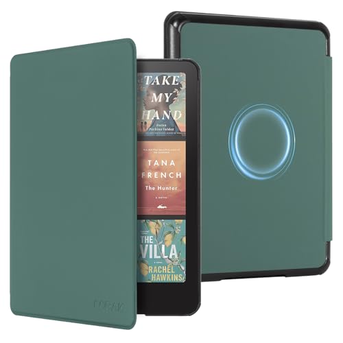 CoBak Magnetic Hülle für 7“ Kindle Paperwhite 12th Gen 2024 und Kindle Colorsoft - Kompatibel mit iPhone MagSafe, für Samsung/Belkin/Anker Wireless Charging Pads, Auto Sleep Wake, Dunkelgrün von CoBak