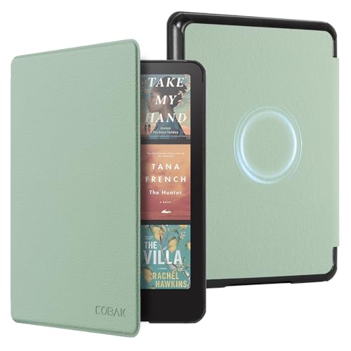 CoBak Magnetic Hülle für 7“ Kindle Paperwhite 12th Gen 2024 und Kindle Colorsoft - Kompatibel mit iPhone MagSafe, für Samsung/Belkin/Anker Wireless Charging Pads, Auto Sleep Wake, Salbeigrün von CoBak
