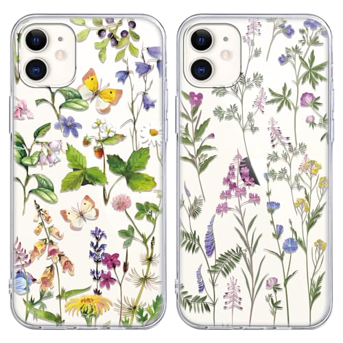 Coalbooliy 2 Stück HandyHülle für Apple iPhone 11 Hülle 6,1", Transparent Hülle mit Aesthetic Blume Muster Ultra Dünn Klar Silikon Case Weich TPU Stoßfeste Schutzhülle für Mädchen Cover, 08 Coalbooliy 2 Stück HandyHülle für Apple iPhone 11 Hülle 6,1", Transparent Hülle mit Aesthetic Blume Muster Ultra Dünn Klar Silikon Case Weich TPU Stoßfeste Schutzhülle für Mädchen Cover, 08 von Coalbooliy