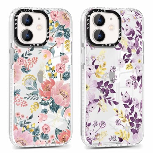 Coalbooliy 2 Stück HandyHülle für Apple iPhone 11 Hülle 6,1", Transparent Hülle mit Aesthetic Blume Muster Ultra Dünn Klar Silikon Case Weich TPU Stoßfeste Schutzhülle für Mädchen Cover, 13 von Coalbooliy
