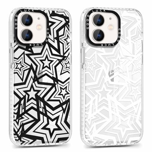 Coalbooliy 2 Stück HandyHülle für Apple iPhone 11 Hülle 6,1", Transparent Hülle mit Aesthetic Stern Muster Ultra Dünn Klar Silikon Case Weich TPU Stoßfeste Schutzhülle für Mädchen Cover, 17 von Coalbooliy