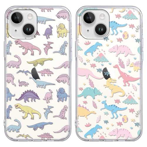 Coalbooliy 2 Stück HandyHülle für Apple iPhone 13/iPhone 14 Hülle 6,1", Transparent Hülle mit Aesthetic Dinos Muster Ultra Dünn Klar Silikon Case Weich TPU Stoßfeste Schutzhülle für Mädchen Cover, 11 Coalbooliy 2 Stück HandyHülle für Apple iPhone 13/iPhone 14 Hülle 6,1", Transparent Hülle mit Aesthetic Dinos Muster Ultra Dünn Klar Silikon Case Weich TPU Stoßfeste Schutzhülle für Mädchen Cover, 11 von Coalbooliy