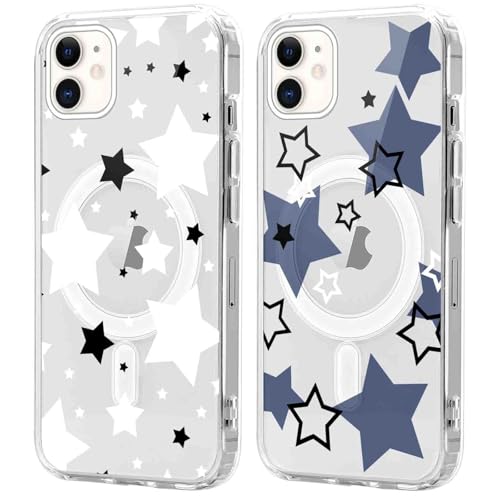 Coalbooliy 2 Stück Magnetisch HandyHülle für iPhone 11 Hülle 6,1”, Aesthetic Stern Muster Ultra Dünn Kompatibel mit Magsafe Silikon Transparent Case Weich TPU Stoßfeste Schutzhülle Cover, 05 Coalbooliy 2 Stück Magnetisch HandyHülle für iPhone 11 Hülle 6,1”, Aesthetic Stern Muster Ultra Dünn Kompatibel mit Magsafe Silikon Transparent Case Weich TPU Stoßfeste Schutzhülle Cover, 05 von Coalbooliy
