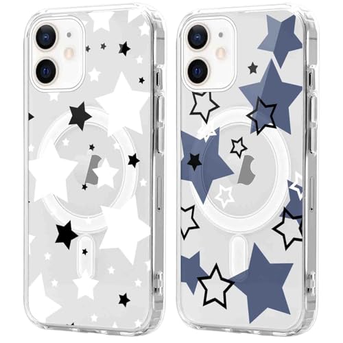 Coalbooliy 2 Stück Magnetisch HandyHülle für iPhone 12 Pro/iPhone 12 Hülle 6,1”, Aesthetic Stern Muster Kompatibel mit Magsafe Silikon Transparent Case Weich TPU Stoßfeste Schutzhülle Cover, 05 Coalbooliy 2 Stück Magnetisch HandyHülle für iPhone 12 Pro/iPhone 12 Hülle 6,1”, Aesthetic Stern Muster Kompatibel mit Magsafe Silikon Transparent Case Weich TPU Stoßfeste Schutzhülle Cover, 05 von Coalbooliy