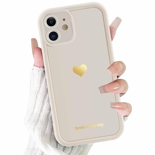 Coalbooliy Handyhülle für iPhone 11 hülle 6,1'', Aesthetic Liebe Muster Design Niedliche Weiß Weiche Silikon TPU Stoßfest Kameraschutz Bumper Ultra Dünn Schutzhülle Mädchen Case, 03 von Coalbooliy