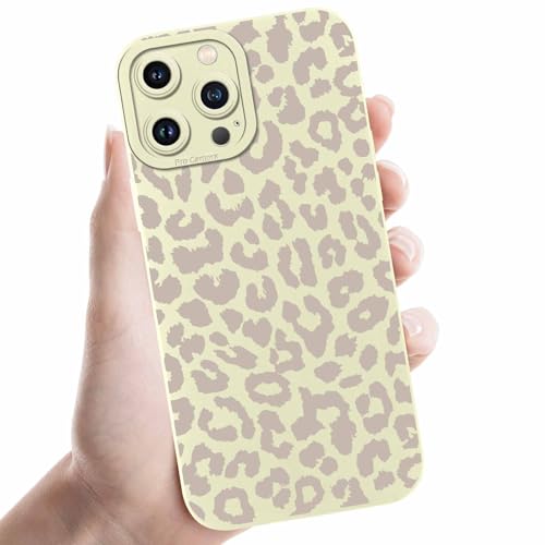 Coalbooliy Handyhülle für iPhone 15 Pro hülle 6,1'', Aesthetic Leopard Leoparden Muster Design Weiß Weiche TPU Silikon Stoßfest Kameraschutz Schutzhülle Bumper Ultra Dünn Mädchen Case, 05 von Coalbooliy