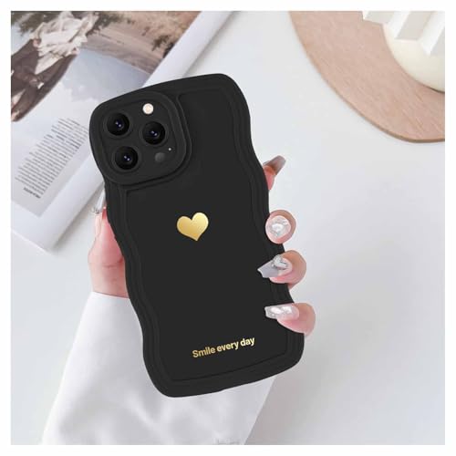 Coalbooliy Handyhülle für iPhone 15 Pro hülle 6,1'', Aesthetic Liebe Muster Design Niedliche Lockige Wellen Rahmenform Schwarzes Silikon Stoßfest Kameraschutz Schutzhülle Mädchen Case, 01 Coalbooliy Handyhülle für iPhone 15 Pro hülle 6,1'', Aesthetic Liebe Muster Design Niedliche Lockige Wellen Rahmenform Schwarzes Silikon Stoßfest Kameraschutz Schutzhülle Mädchen Case, 01 von Coalbooliy