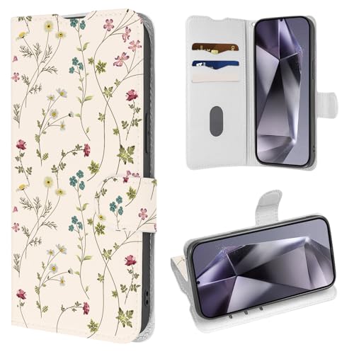 Coalbooliy Hülle für Samsung Galaxy S24 Ultra 5G 6,8", Handyhülle mit Violett Blume Muster Leder Klapphülle Kartenfach Wallet Schutzhülle Standfunktion Stoßfeste Case für Mädchen Cover, 06 von Coalbooliy