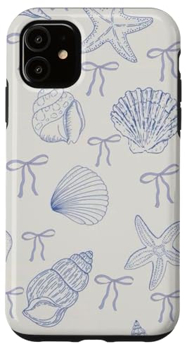 Hülle für iPhone 11 Coastal Enkeldaughter Aesthetic Preppy Shells Ozeanblaue Schleife von Coastal Granddaughter Shells Ocean Blue Bow