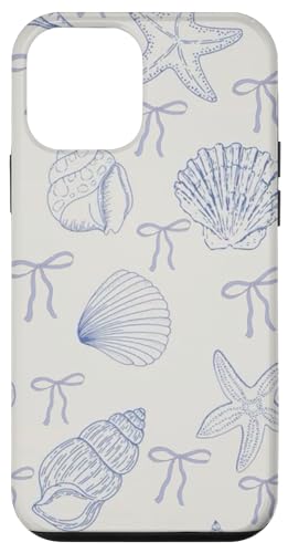 Hülle für iPhone 12 mini Coastal Enkeldaughter Aesthetic Preppy Shells Ozeanblaue Schleife von Coastal Granddaughter Shells Ocean Blue Bow