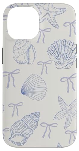Hülle für iPhone 14 Coastal Enkeldaughter Aesthetic Preppy Shells Ozeanblaue Schleife von Coastal Granddaughter Shells Ocean Blue Bow