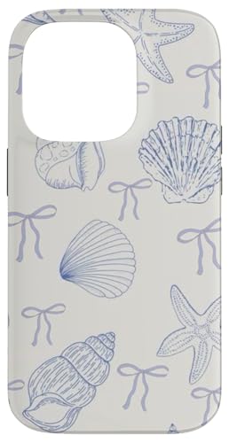Hülle für iPhone 14 Pro Coastal Enkeldaughter Aesthetic Preppy Shells Ozeanblaue Schleife von Coastal Granddaughter Shells Ocean Blue Bow