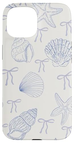 Hülle für iPhone 15 Coastal Enkeldaughter Aesthetic Preppy Shells Ozeanblaue Schleife von Coastal Granddaughter Shells Ocean Blue Bow