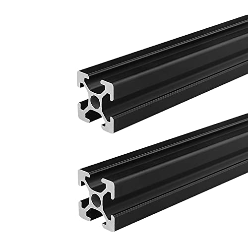 Coavoo AluProfil 2020 Alu Profil 2350mm T Typ Schwarz Aluminium Profile 20x20 Europäischer Standard Eloxierte Linearschiene Extrusion 2 Stück, für DIY 3D Drucker und CNC von Coavoo