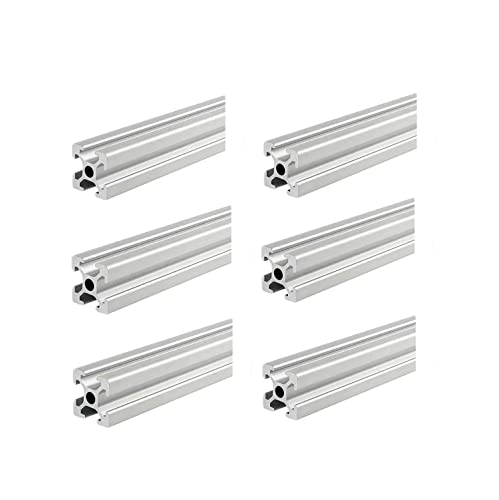 Coavoo AluProfil 2020 Alu Profil 240mm T Typ Silberfarbig Aluminium Profile 20x20 Europäischer Standard Eloxierte Linearschiene Extrusion 6 Stück, für DIY 3D Drucker und CNC von Coavoo