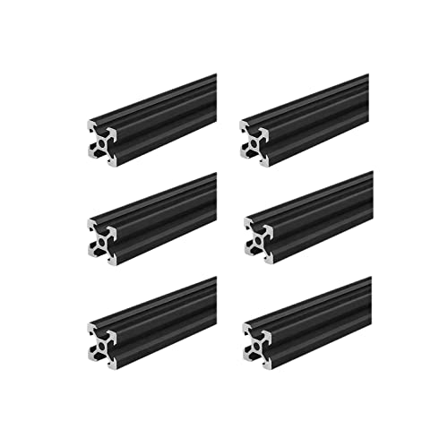 Coavoo AluProfil 2020 Alu Profil 450mm V Typ Schwarz Aluminium Profile 20x20 Europäischer Standard Eloxierte Linearschiene Extrusion 6 Stück, für DIY 3D Drucker und CNC von Coavoo