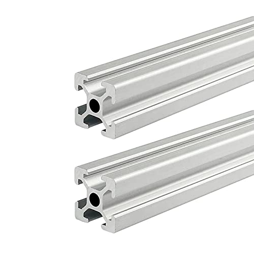 Coavoo AluProfil 2020 Alu Profil 520mm T Typ Silberfarbig Aluminium Profile 20x20 Europäischer Standard Eloxierte Linearschiene Extrusion 2 Stück, für DIY 3D Drucker und CNC von Coavoo