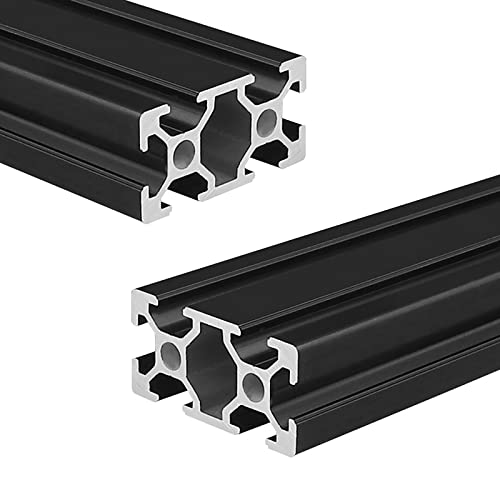 Coavoo AluProfil 2040 Alu Profil 300mm T Typ Schwarz Aluminium Profile 20x40 Europäischer Standard Eloxierte Linearschiene Extrusion 2 Stück, für DIY 3D Drucker und CNC von Coavoo