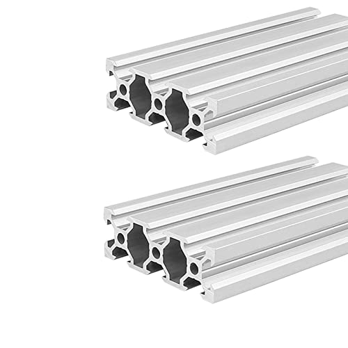 Coavoo AluProfil 2060 Alu Profil 1080mm V Typ Silberfarbig Aluminium Profile 20x60 Europäischer Standard Eloxierte Linearschiene Extrusion 2 Stück, für DIY 3D Drucker und CNC von Coavoo