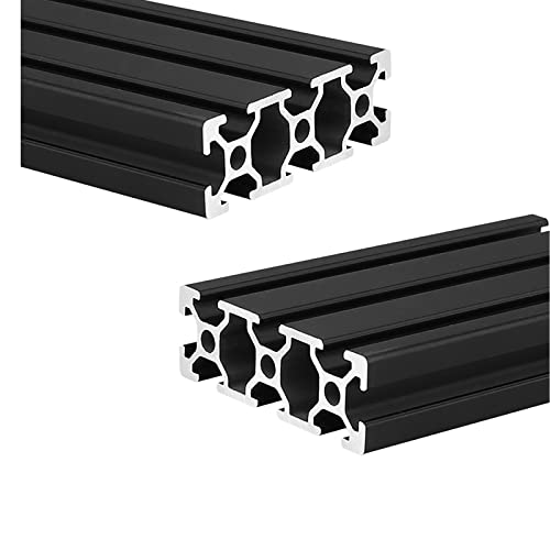 Coavoo AluProfil 2060 Alu Profil 1380mm T Typ Schwarz Aluminium Profile 20x60 Europäischer Standard Eloxierte Linearschiene Extrusion 2 Stück, für DIY 3D Drucker und CNC von Coavoo