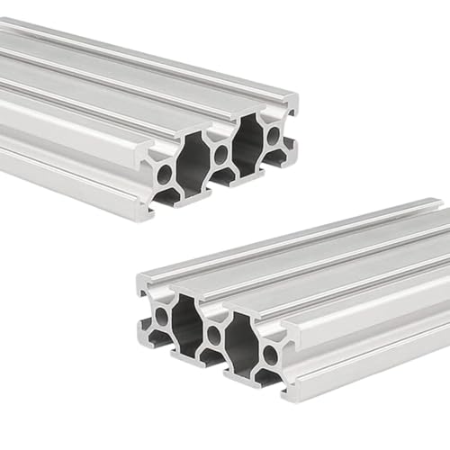 Coavoo AluProfil 2060 Alu Profil 2000mm T Typ Silberfarbig Aluminium Profile 20x60 Europäischer Standard Eloxierte Linearschiene Extrusion 2 Stück, für DIY 3D Drucker und CNC von Coavoo