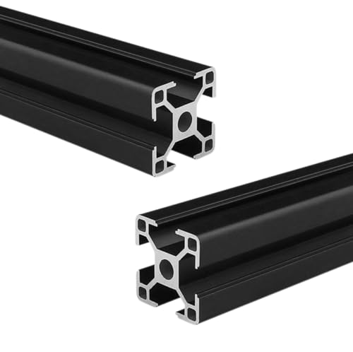 Coavoo AluProfil 3030 Alu Profil 1000mm T Typ Schwarz Aluminium Profile 30x30 Europäischer Standard Eloxierte Linearschiene Extrusion 2 Stück, für DIY 3D Drucker und CNC von Coavoo