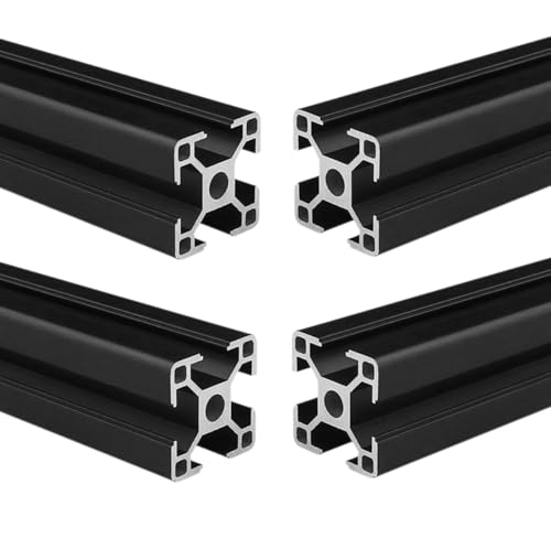 Coavoo AluProfil 3030 Alu Profil 1000mm T Typ Schwarz Aluminium Profile 30x30 Europäischer Standard Eloxierte Linearschiene Extrusion 4 Stück, für DIY 3D Drucker und CNC von Coavoo
