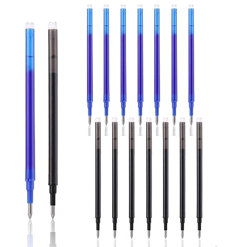 Cobee 16 Stück löschbare Stiftminen, 0,7 mm mittlere Spitze, Gel-Tintenstift-Minen, radierbare Stiftminen, kompatibel mit einziehbaren Tintenrollern für Schule, Büro und Zuhause (blau + schwarz) von Cobee