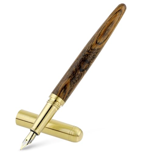 Cobee Holz Füllfederhalter, handgefertigter Holz Füllfederhalter, Vintage Luxus Stift, 0,7 mm, feine Spitze, Business Stift, glattes Schreiben für Journaling, Kalligraphie, Geschenkzubehör (B) von Cobee