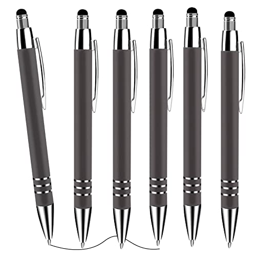 Cobee Stylus Tip Kugelschreiber, 6 Stück 1,0 mm Einziehbarer Kugelschreiber Mittlere Spitze Glatter Schreibstift Schwarze Tinte Metallstift Stylus Schöner Stift für Touchscreens von Cobee