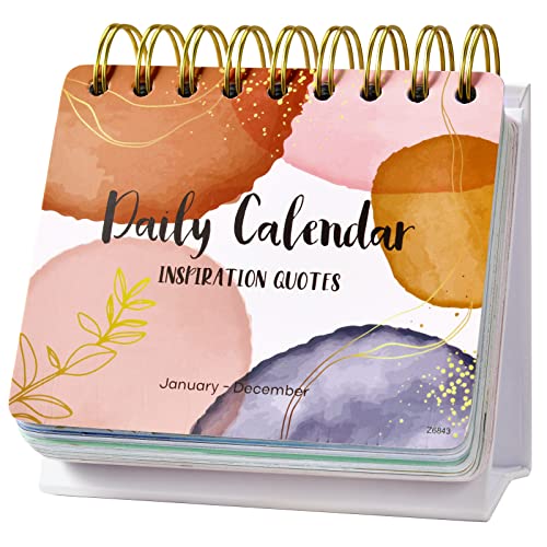Schreibtischkalender – Planer undatierte ewige Schreibtischstaffelei / inspirierender Stehkalender – Seite pro Tag – (13,3 x 14 cm) – Positive Daily von Coboll