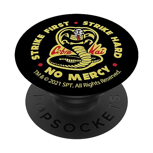 PopSocket : PopGrip Cobra Kai Schlag zuerst zu Kobra Logo PopSockets mit austauschbarem PopGrip von Cobra Kai